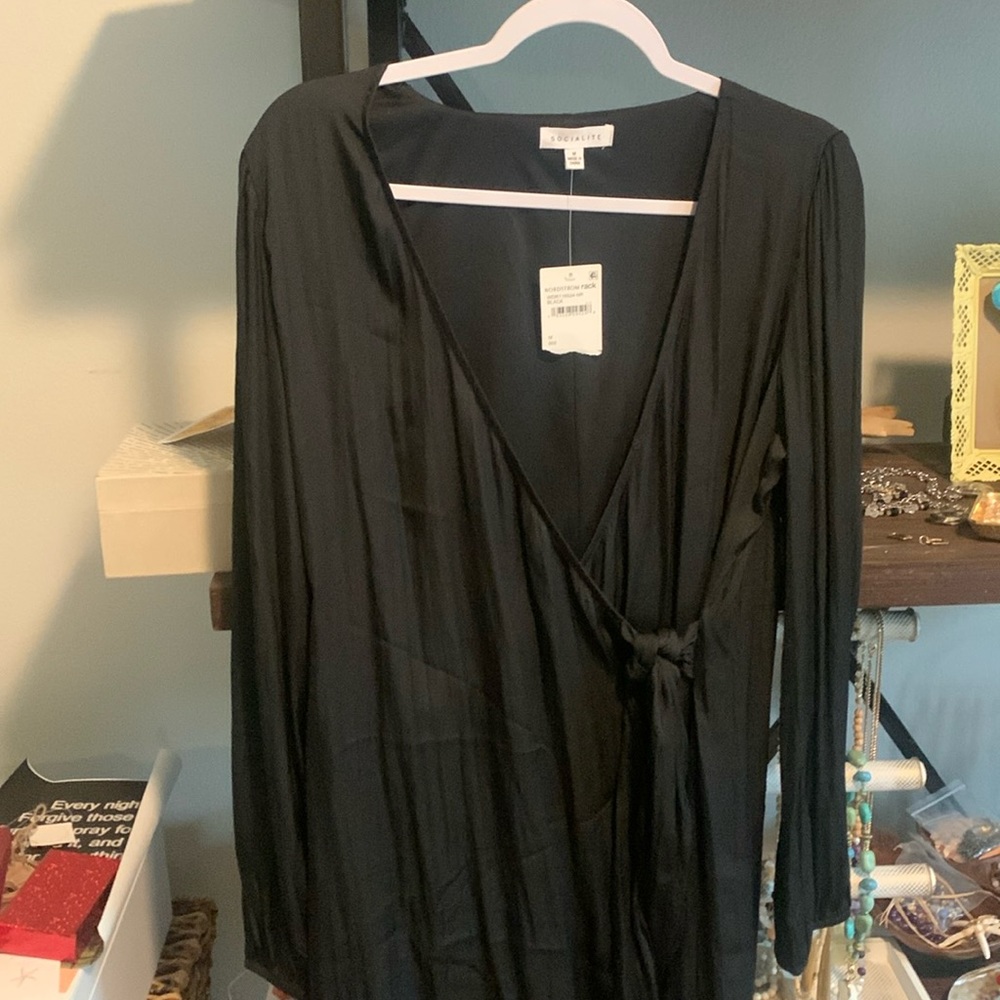 NWT⭐️ black, long sleeve wrap dress from Nordstrom